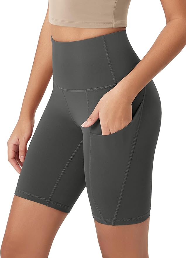 ODODOS Women's Tummy Control Biker Shorts 2.0 with Pockets High Waist Athletic Workout Yoga Shorts-3.5''/ 5"/ 8" / 10" Inseam