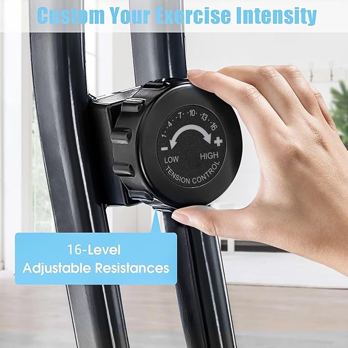 Merax Exercise Bike,Workout Bikes for Home,Folding Stationary Bikes for Home with 16-Level Magnetic Resistance, 300LBS Capacity X-Bike Indoor Exercise Equipment with Heart Rate Sensor & LCD Monitor