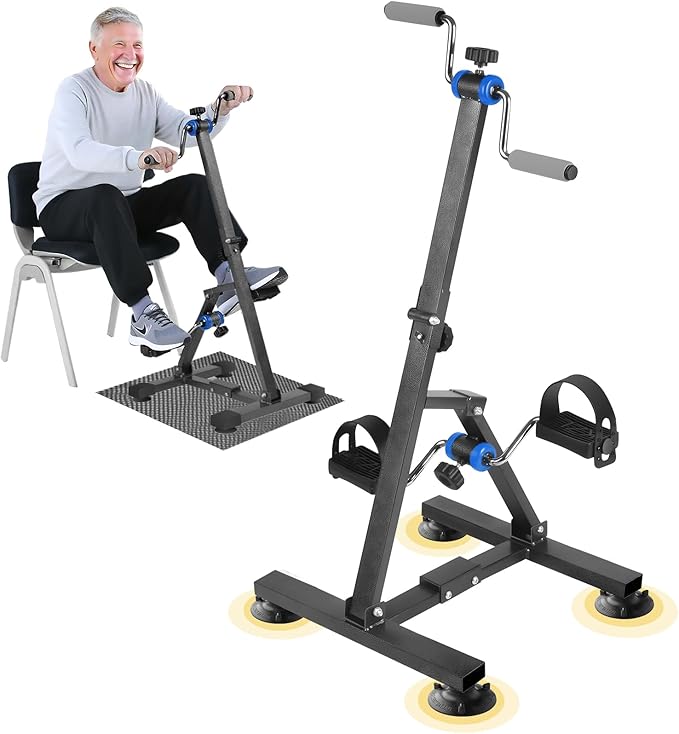 Arm and Leg Pedal Exerciser for Seniors - Seated Pedal Exerciser for Elderly, Stroke Recovery Pedal Exercise Equipment for Senior, Knee & Foot Stroke Therapy Equipment for Adults, Elliptical for Seniors