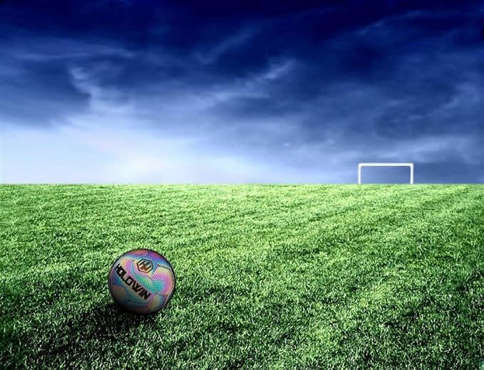 Holographic Luminous Soccer Ball for Night Games & Training Football Ball Glowing in The Dark Light Up Reflective with Camera Flash Reflects Light Gifts, & Men (Size 5, Black)