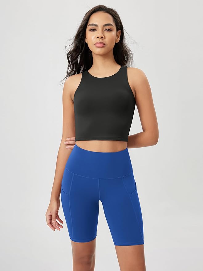 ODODOS Women's Tummy Control Biker Shorts 2.0 with Pockets High Waist Athletic Workout Yoga Shorts-3.5''/ 5"/ 8" / 10" Inseam