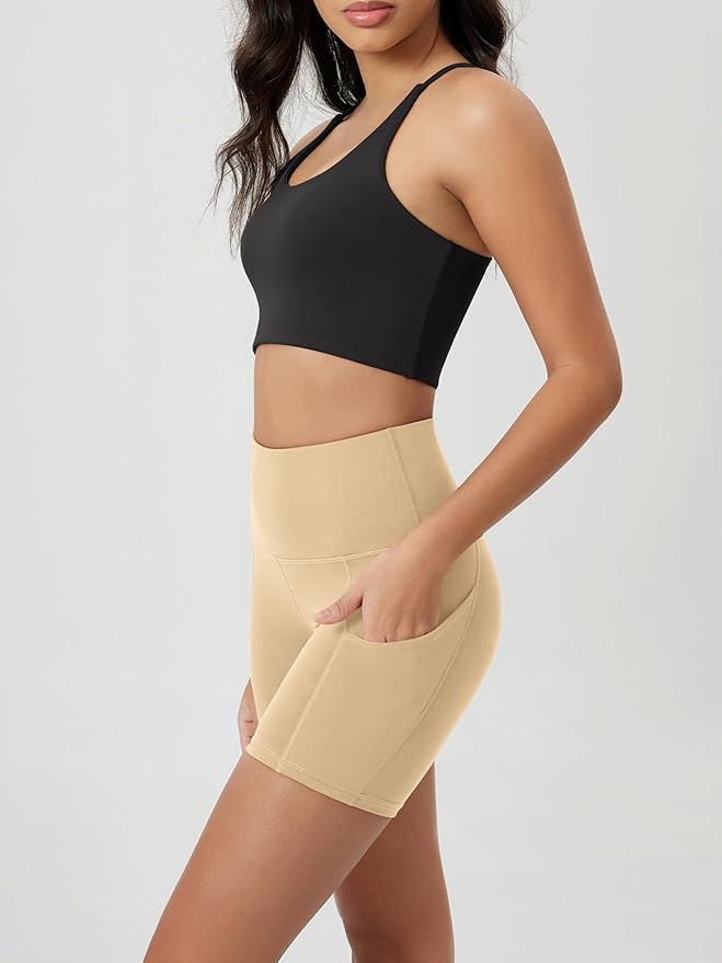 ODODOS Women's Tummy Control Biker Shorts 2.0 with Pockets High Waist Athletic Workout Yoga Shorts-3.5''/ 5"/ 8" / 10" Inseam