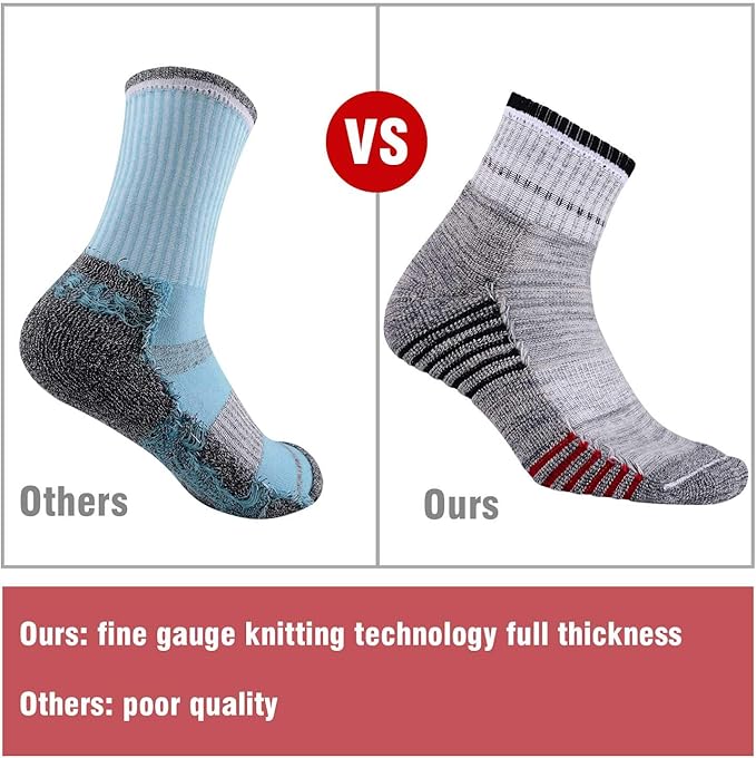 FEIDEER mens Modern Hiking socks, Athletic Cushioned Cotton Socks with Arch Support