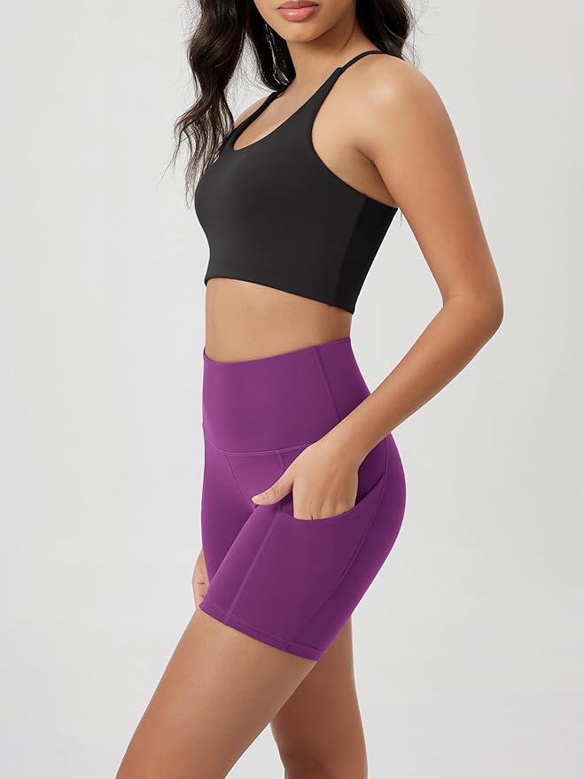 ODODOS Women's Tummy Control Biker Shorts 2.0 with Pockets High Waist Athletic Workout Yoga Shorts-3.5''/ 5"/ 8" / 10" Inseam