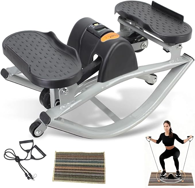 Lateral Rocking Fitness Steppers, Rocking Stepper Side to Side with Digital Display, Low-Impact Exercise Machine for Legs Glutes Core, Compact Portable Step Rocker for Home Dorm Gym