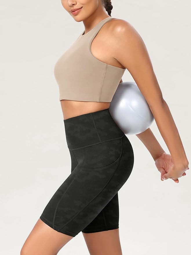 ODODOS Women's Tummy Control Biker Shorts 2.0 with Pockets High Waist Athletic Workout Yoga Shorts-3.5''/ 5"/ 8" / 10" Inseam