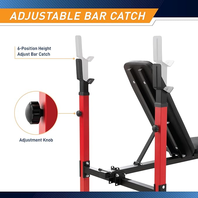 Marcy Standard & Olympic Adjustable Weight Benches and Accessories - Build You Own Home Gym with Optional Attachments Available: Lat Tower, Leg Developer, and Arm Curl for Full Body Exercise and Strength Training