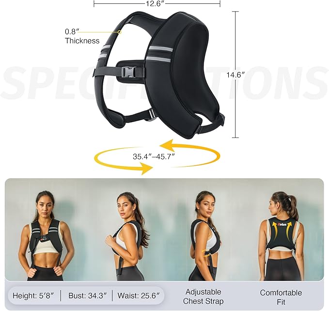 ZELUS Weighted Vest Washable, Z-Fit Soft Iron Weighted Vest for Women and Men, 5/10/15 lb Weight Vest with Reflective Stripes & Adjustable Straps, Ultra Thin Weight Vest for Home Gym Strength Training Weight Loss Workout