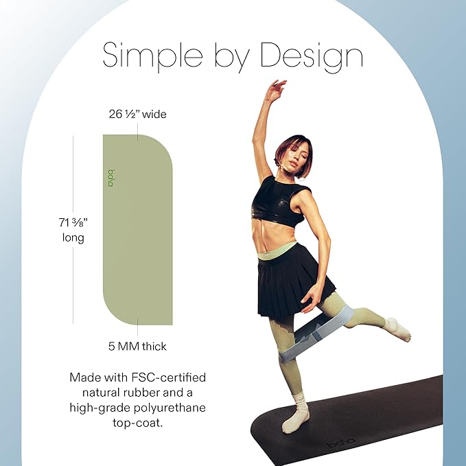 Bala Yoga Mat for Home Gym - Non Slip Exercise Mat for Home Workout, Stretching, Pilates, Aerobics & Floor & Fitness Work Out - Indoor Exercising Mat
