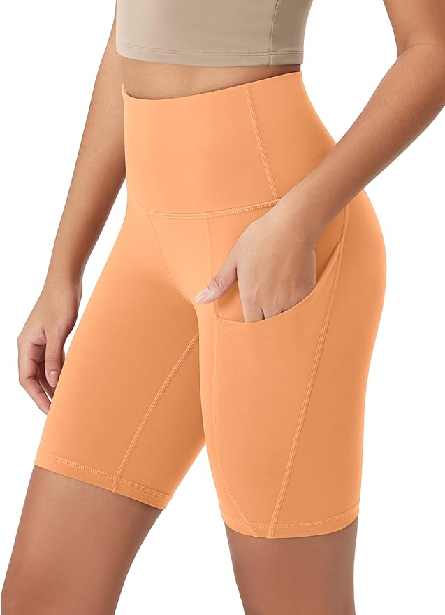 ODODOS Women's Tummy Control Biker Shorts 2.0 with Pockets High Waist Athletic Workout Yoga Shorts-3.5''/ 5"/ 8" / 10" Inseam