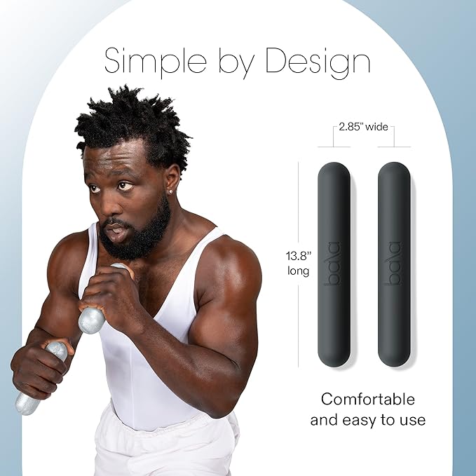 Bala Bars Dumbbell Set for Women & Men - Set of 2 Bars Designed for Walking, Strength Training, HIIT, Boxing & Aerobics - Hand Weights for Working Out at Home