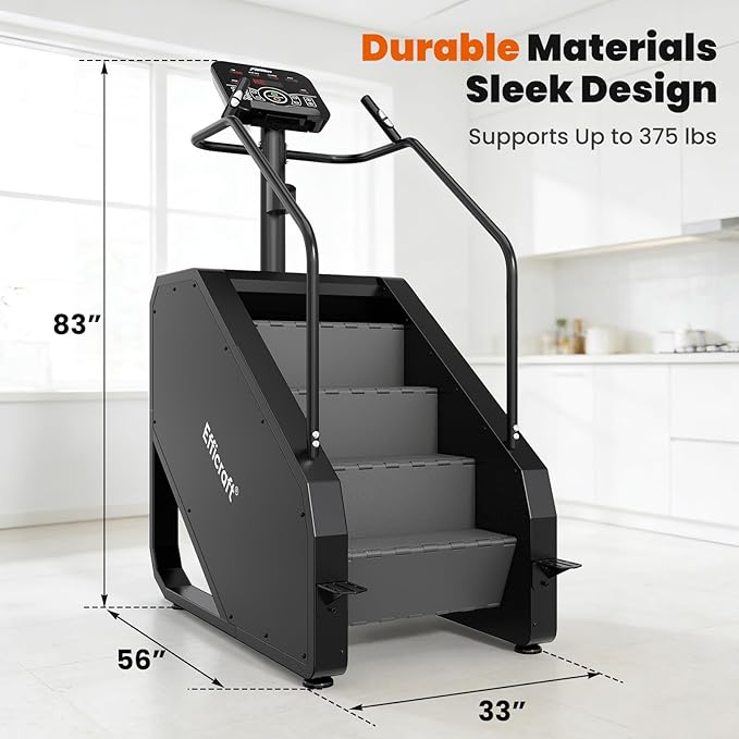 Stair Stepper Machine with LED Screen, Commercial Grade Stair Climber, Continuous Climbing Exercise Machine for Cardio, 15 Speed Levels Stair Master, 15-164 Steps/Min
