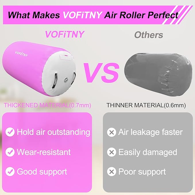 VOFiTNY Gymnastics Tumbling Equipment Air Barrel Inflatable Octagon Tumbler Roller Back-bend Trainer Cheerleading Without Pump