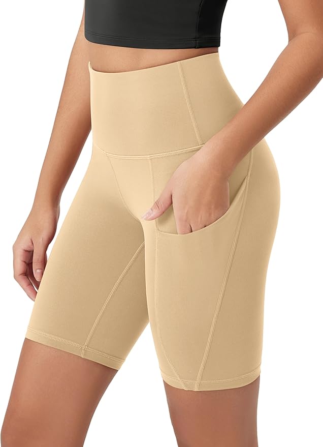 ODODOS Women's Tummy Control Biker Shorts 2.0 with Pockets High Waist Athletic Workout Yoga Shorts-3.5''/ 5"/ 8" / 10" Inseam
