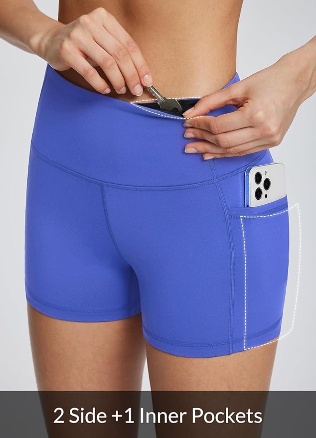baleaf Women's 8"/ 5"/ 3" Biker Shorts High Waist Yoga Workout Gym Running Volleyball Spandex Shorts with Pockets