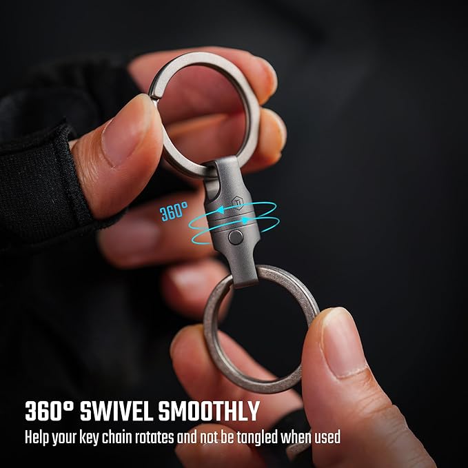 KeyUnity KA45 Titanium Quick Release Keychain, Magnetic Keychain For Car Keys-360 ° Rotatable