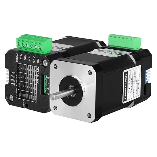 Nema 17 Stepper Motor with Integrated Stepper Driver 1.8‌°‌ 2 Phase High Torque 0.7Nm(99.13oz·in) Bipolar 2.5A 1.5Ω 76mm 42 Stepper Motor with Controller for 3D Printer DIY Robot CNC Machine