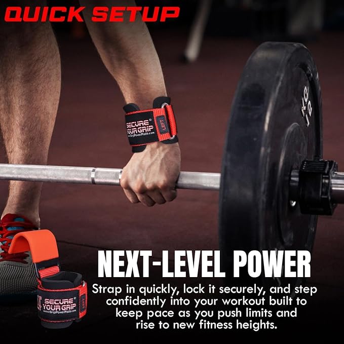 Premium Weight Lifting Hooks & Straps for Pull Ups & Deadlifts - Padded, Heavy Duty, Power Lifting Grips for Men & Women