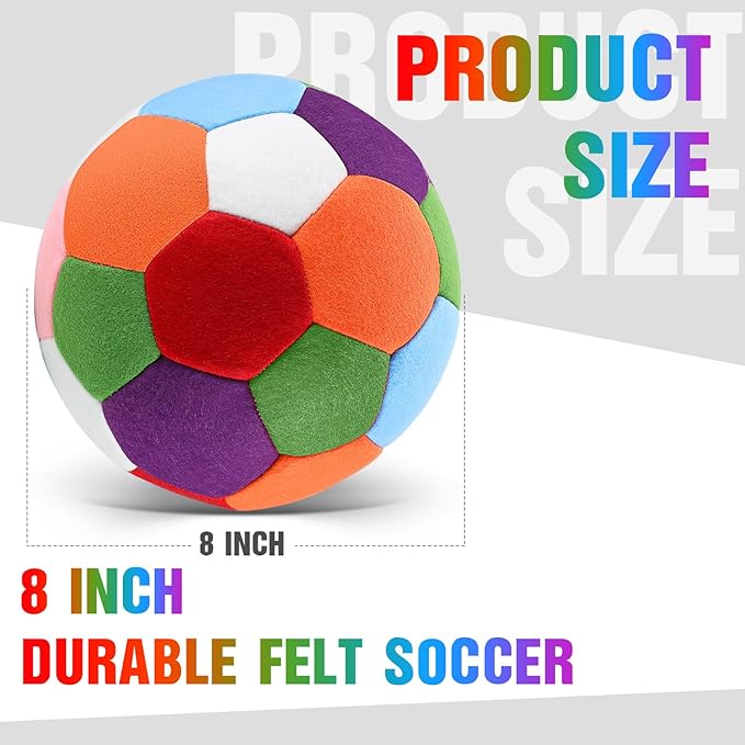 Libima 2 Pcs Soft Indoor Soccer Ball with Pump Felt Official Size 4 Soccer Ball Operation Christmas Sport Fun Gifts for Silent Dribble Training Home Outdoor Yard