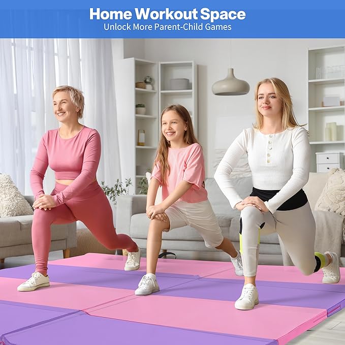 Outdoor Basic 6'x3'x2" Gymnastics Tumbling Mats Folding Panel Thick Gym Exercise Mat for Home