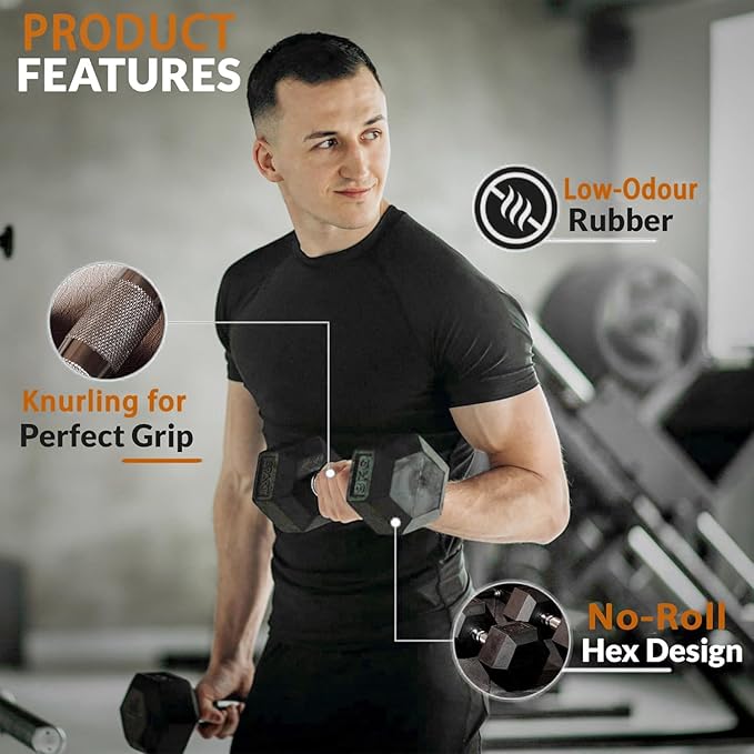550LB Hex Dumbbell Set with 3-Tier Rack - Complete Home Gym Weight Set 5-50lbs Rubber Coated Cast Iron Dumbbells for Strength Training & Muscle Building