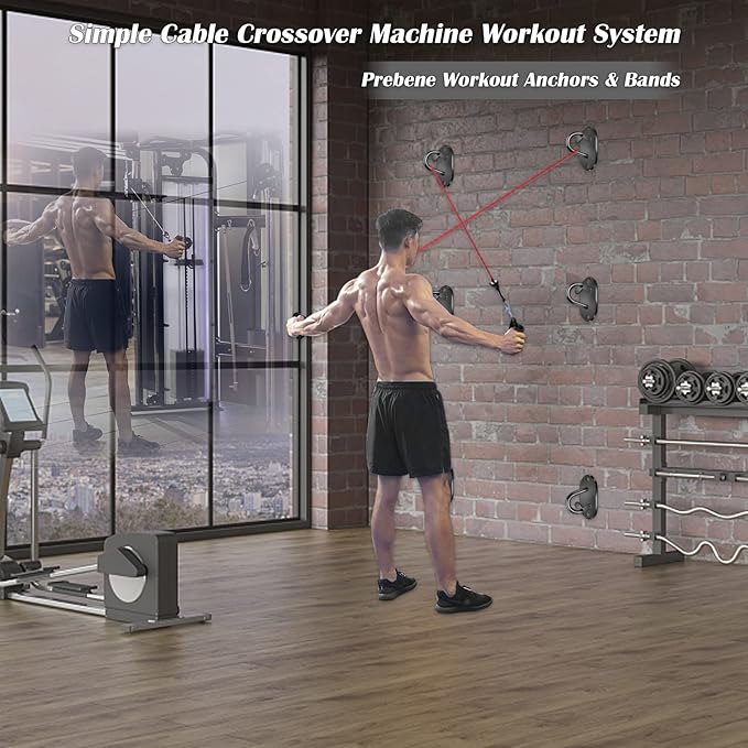 Wall Mount Workout Anchors - Resistance Bands Anchors for Home Gym Exercise, Strength Training