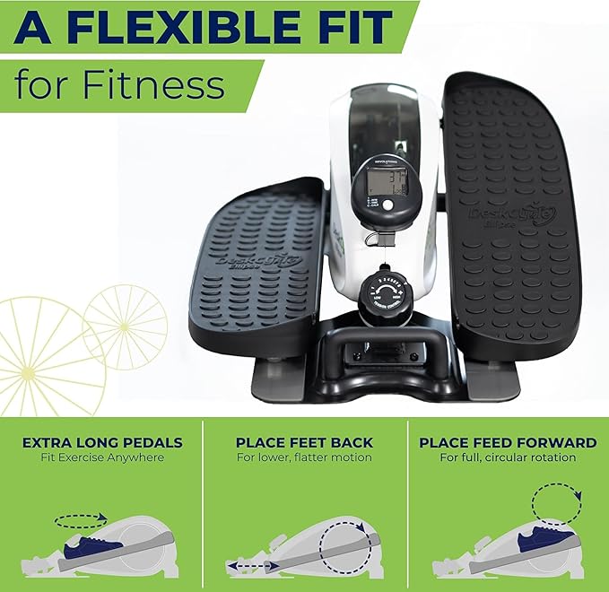 DeskCycle Ellipse Leg Exerciser - Under Desk Elliptical Machine and Foot Pedal Exerciser - Leg Exerciser While Sitting - Compact Under Desk Exercise Equipment
