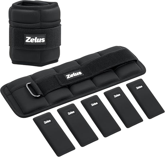ZELUS Soft Iron Z-Fit Ankle Weights 1 Pair Adjustable, 4LB/7LB/10LB for Women Men, Ultra Thin Leg Weights with Adjustable Straps, Arm Weight for Gym Home Yoga Jogging Walking
