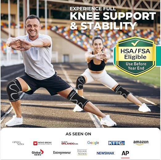 Modvel Compression Knee Brace for Women & Men - For Knee Pain, Compression Sleeve Knee Support for Meniscus Tear ACL & Arthritis Pain Relief Knee & Protection for Working Out, Running & All Sports