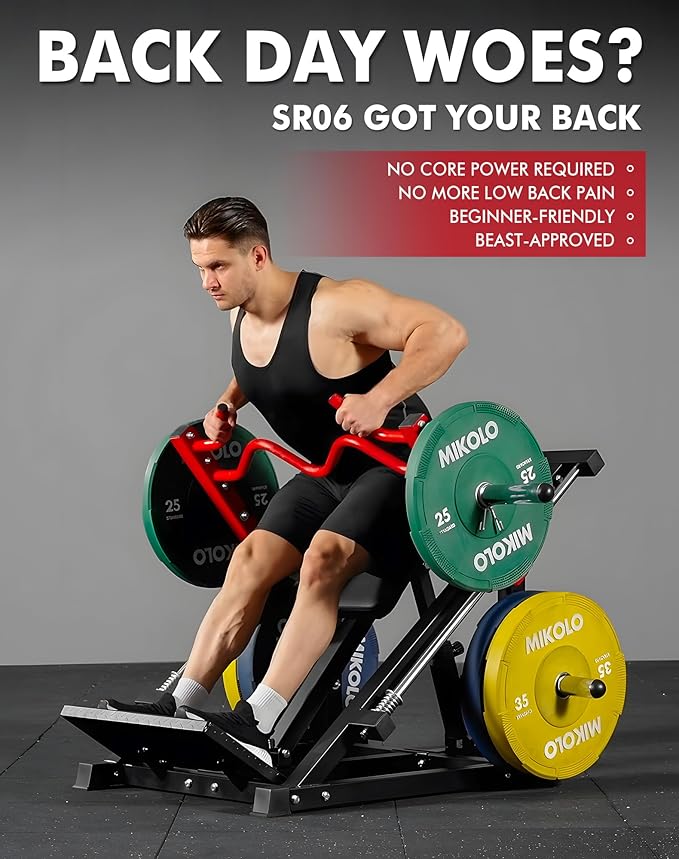 Mikolo Linear Row Machine, Back Workout Machine for Home Gym, Plate-Loaded Back Machine with Linear Bearing, Back Row Machine LAT Training Equipment SR06 Ultra