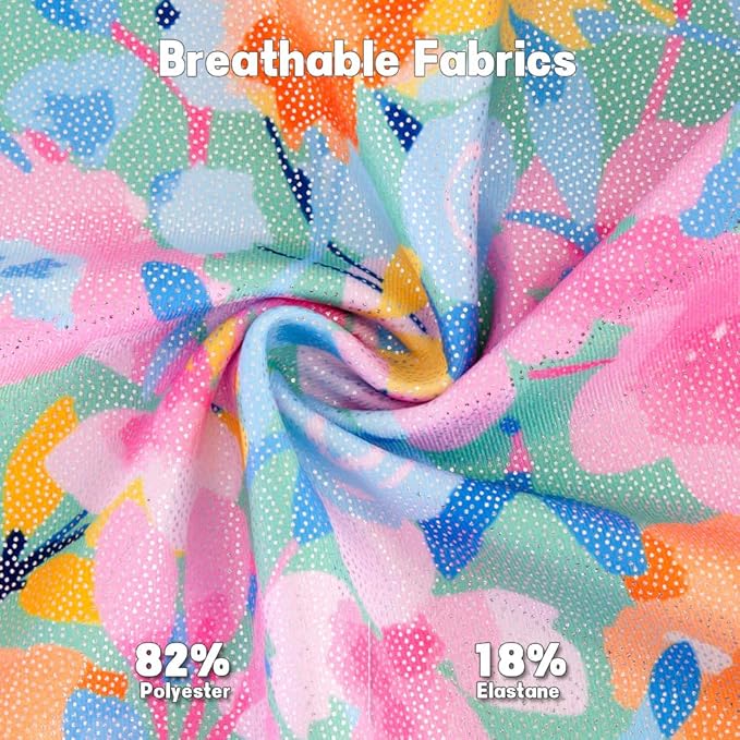 Leotards for Girls Gymnastics Toddler Dance Biketards Mermaid Unicorn Athletic Dance Wear Shiny Rainbow Blue Hotpink