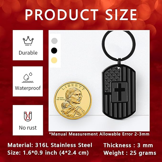 DuoDiner Stocking Stuffers Christmas Gift-Keychain Gifts for Men Religious Mens Gifts