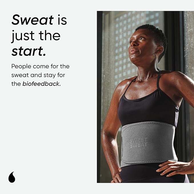 Sports Research Sweet Sweat Waist Trimmer (Core Series) - Premium Sweat Enhancing Fitness Band for Women & Men