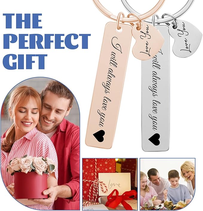 Customized Double Sided Keychain - Personalized Engraved Text/Number/Name Keychain, Custom Key chain Gift for Boyfriend