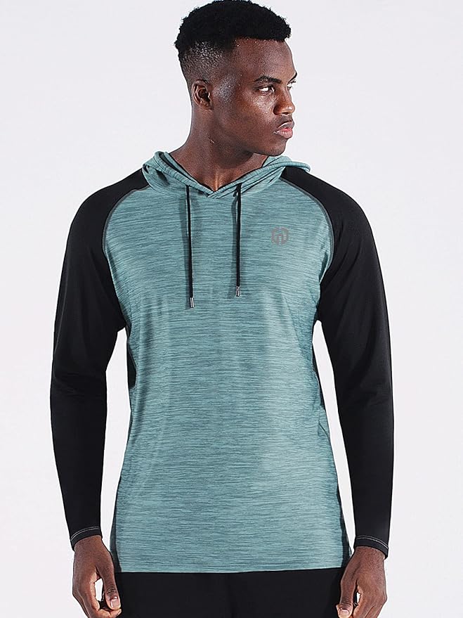 NELEUS Men's Dry Fit Athletic Shirt Workout Running Long Sleeve Shirts with Hoods