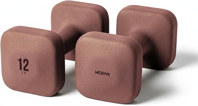 WeGym SafeGrip Square Dumbbells with Anti Slip Handles, Aesthetic Free Weights for Home Workouts, Stable Design Prevents Rolling during Floor Exercises