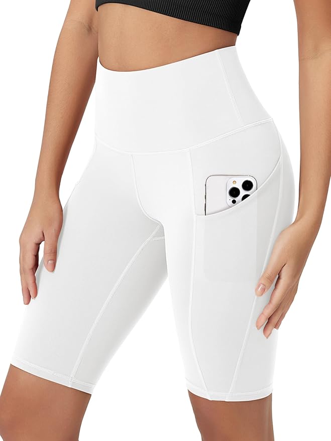 ODODOS Women's Tummy Control Biker Shorts 2.0 with Pockets High Waist Athletic Workout Yoga Shorts-3.5''/ 5"/ 8" / 10" Inseam