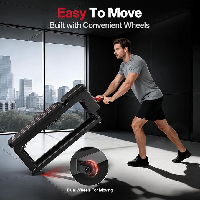 JOROTO Adjustable Weight Bench with Dumbbell Storage & Cable Fly, Multi-Functional Workout Bench Press for Home Gym Strength Training, Flat Incline Decline Sit Up Bench, 990LBS Capacity