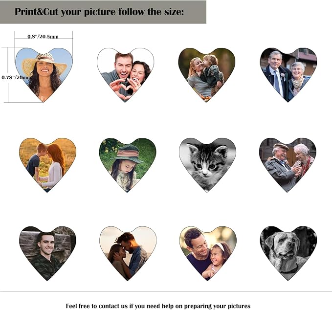 Hiyong Personalized Keychain Custom Photo Keyring Customized Gifts for Men Custom Keychain with Your Photo Logo or Text