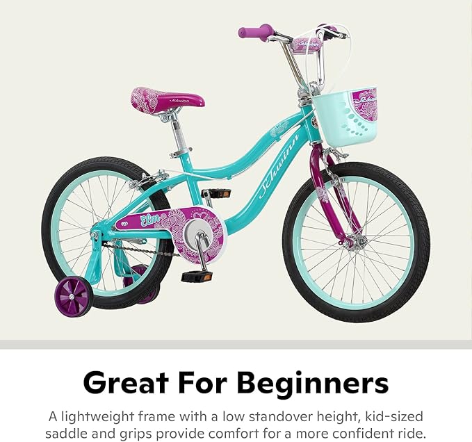 Schwinn Elm and Koen Bike or Balance Bike, 12-18 Inch Bike for Kids Ages 2-13, Black, Blue, Red, Teal, Pink or Purple, SmartStart Ergonomic Design, Adjustable Seat Grows with Child, Training Bicycle