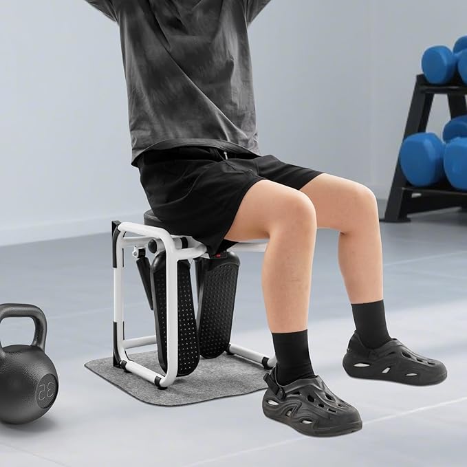 3-in-1 Twist Stepper with Resistance Bands & Mat - Stepper for Home Cardio, Multi-Function Stepper with Seat, Waist Workout at Home, Office, Black