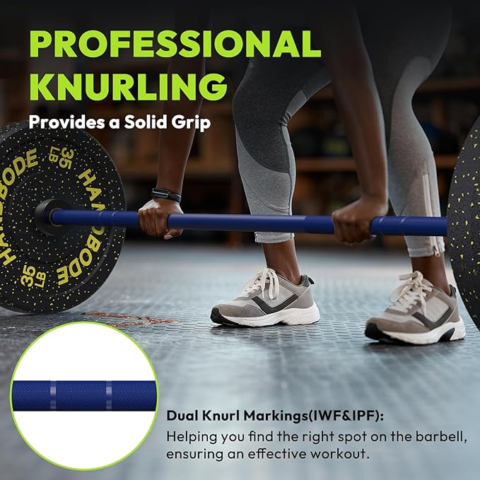 Olympic Barbell, 45lb/35lb 2-inch Weight Bar for Bench Press, 7ft/6.5ft Olympic Bar, 1000 lb/1500 lb High-Capacity, Hard Chrome, Knurled Grip, Strength Training Deadlift Weightlifting Squat