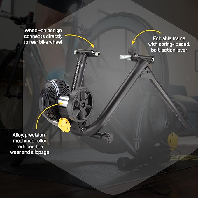 Saris M2 Smart Indoor Electromagnetic Resistance Bike Trainer, Compatible with Zwift App