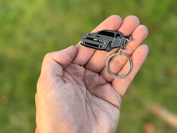 DODGE Challenger Keychain – Officially Licensed Dodge Accessories Key Chain for RT SRT Cool Toy Car Men Gift