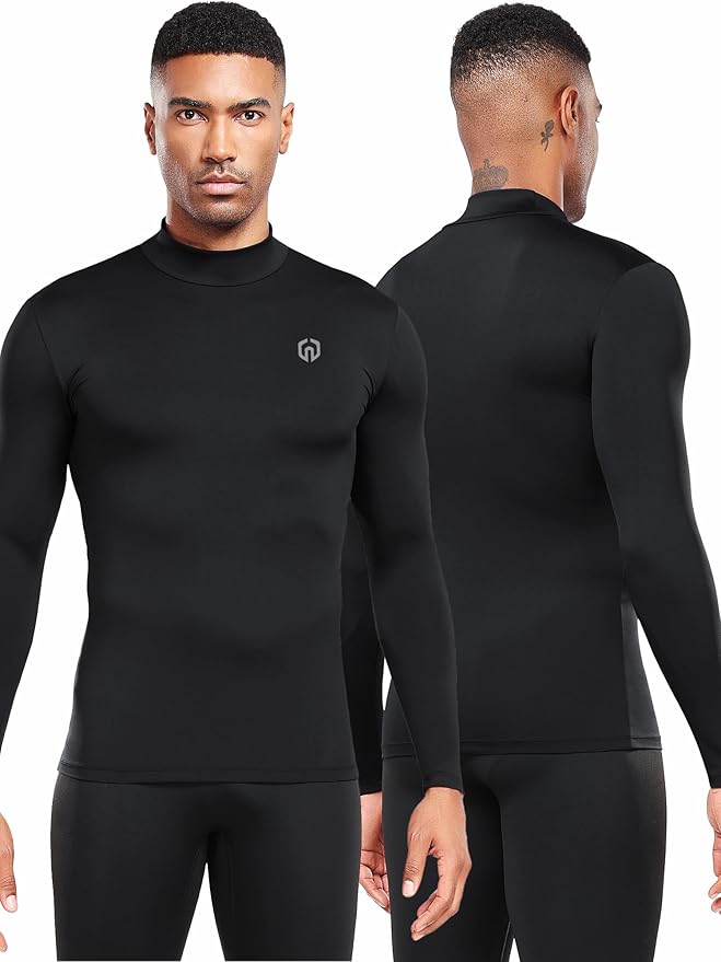 NELEUS 4 Pack Men's Workout Long Sleeve Shirts Compression Dry Fit Muscle Tops