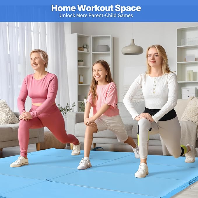 Outdoor Basic 6'x3'x2" Gymnastics Tumbling Mats Folding Panel Thick Gym Exercise Mat for Home