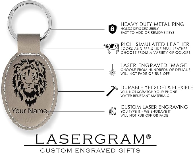 LaserGram Oval Keychain, Soccer Ball, Personalized Engraving Included