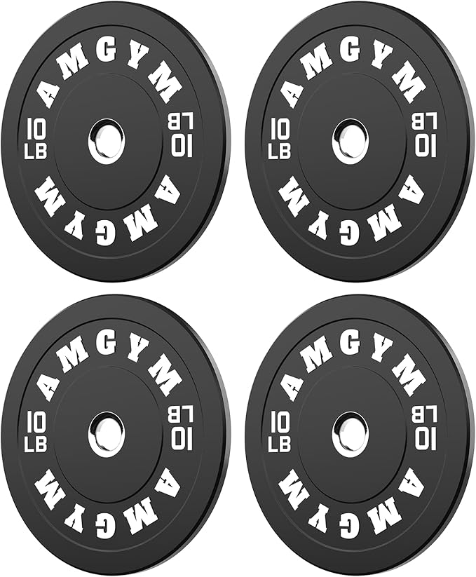 2 Inch Bumper Plates，10-500lbs，Barbell Rubber Olympic Weight Plates Set for Home Gym, Strength Training & Weight Lifting, Multiple Options Colors