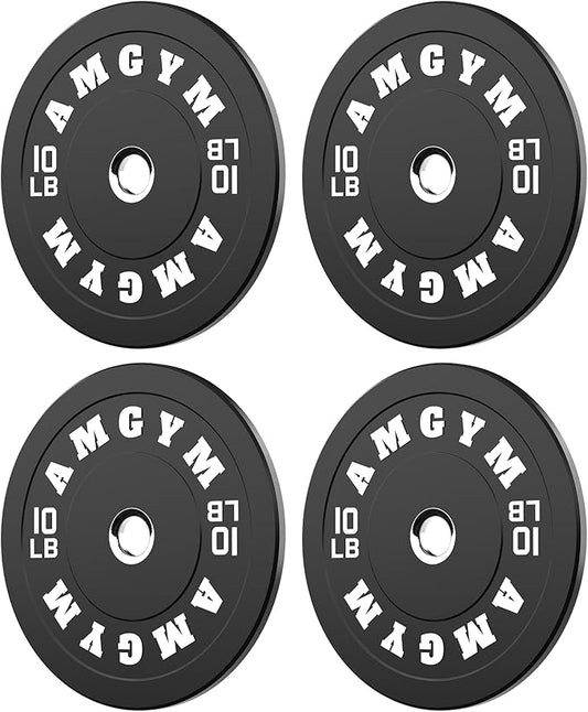 2 Inch Bumper Plates，10-500lbs，Barbell Rubber Olympic Weight Plates Set for Home Gym, Strength Training & Weight Lifting, Multiple Options Colors