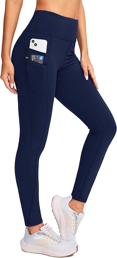G Gradual Women's Fleece Lined Winter Leggings with Pockets Water Resistant High Waisted Thermal Warm Pants Running Hiking